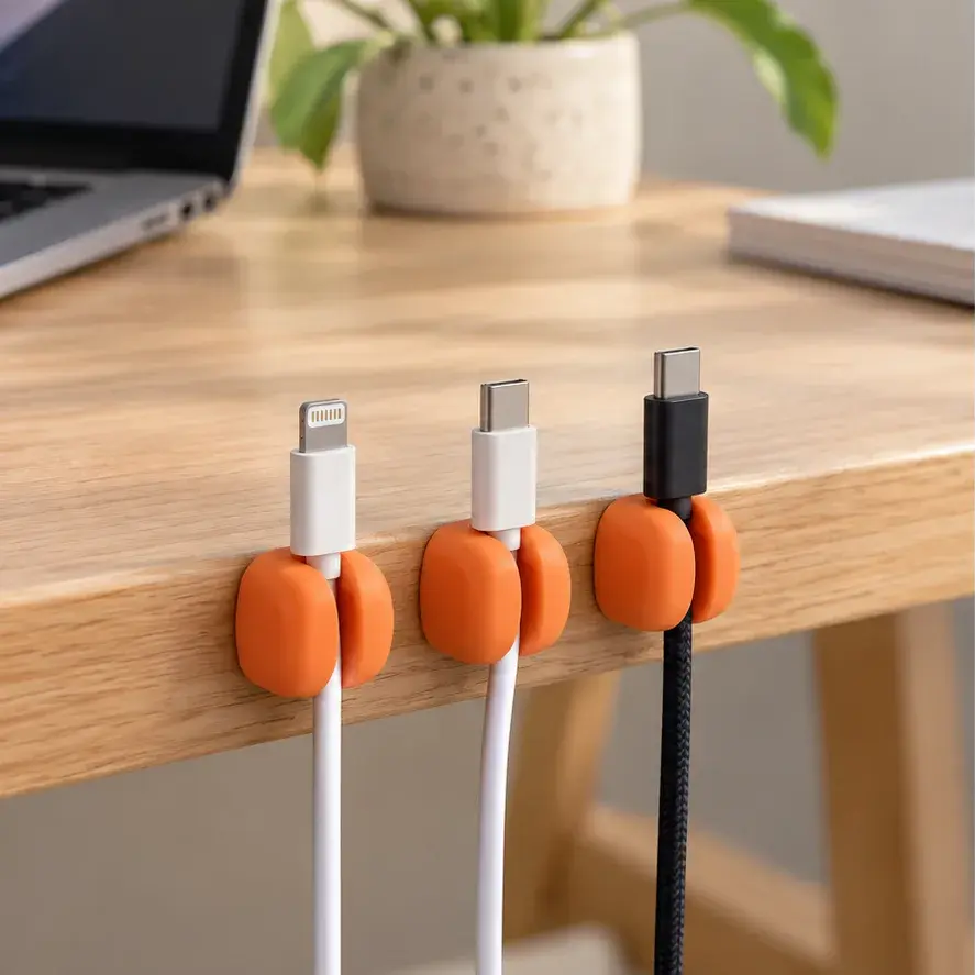 Cable Organizer Clips in use
