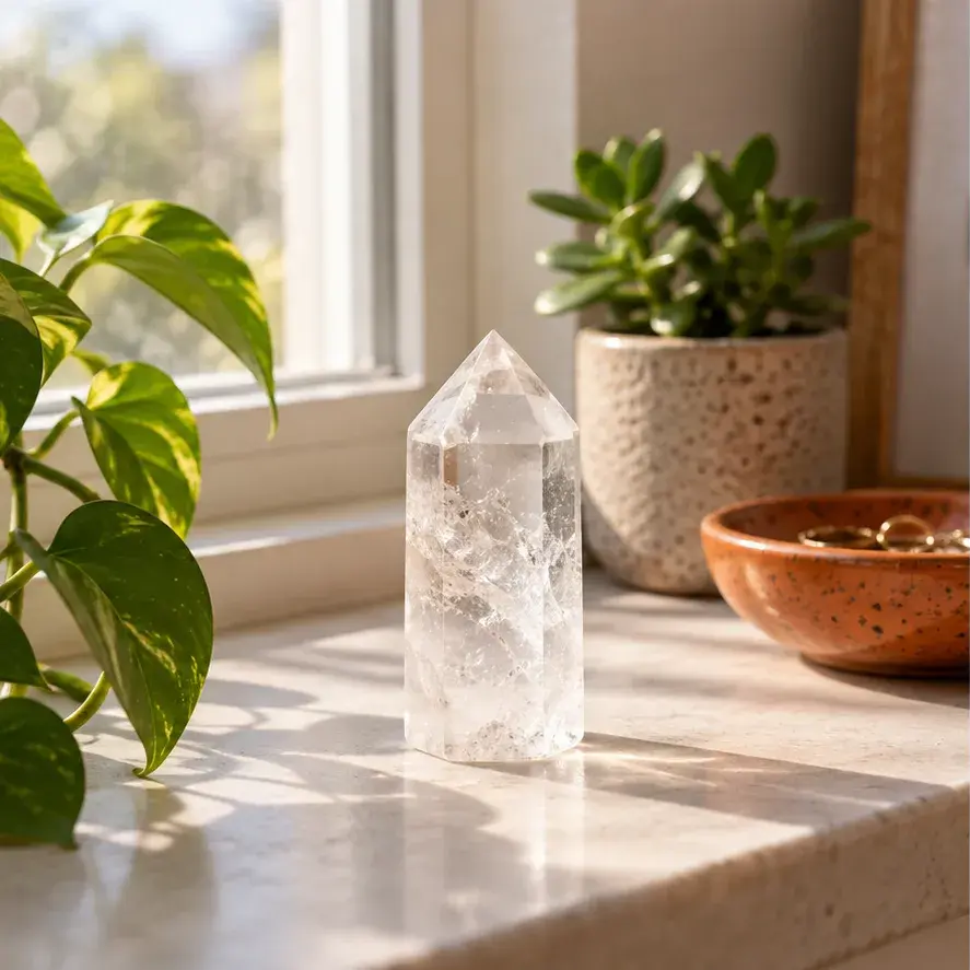 Clear Quartz Crystal in use