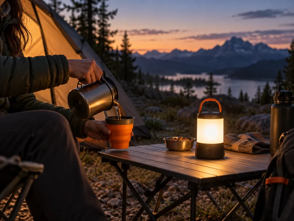 Mini Camping Lantern in use