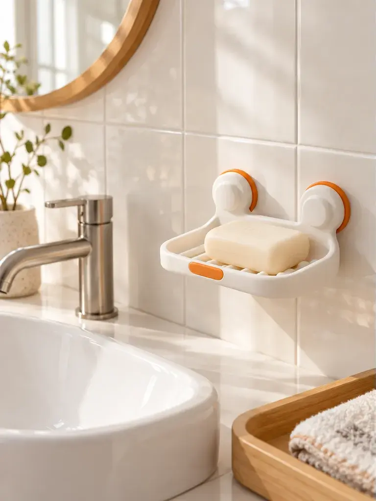 Suction Soap Holder in use